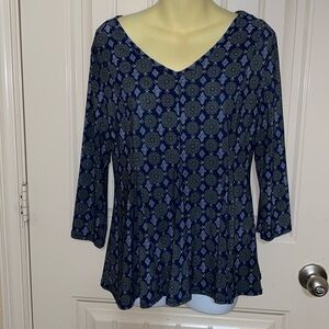 4/$10 item🤑 EUC Roz & Ali Petite Medium 3/4 sleeve blouse